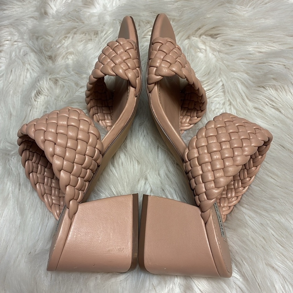 Steve Madden Daphnee Braided Light Tan / Nude Block Heel Sandals - Picture 12 of 16